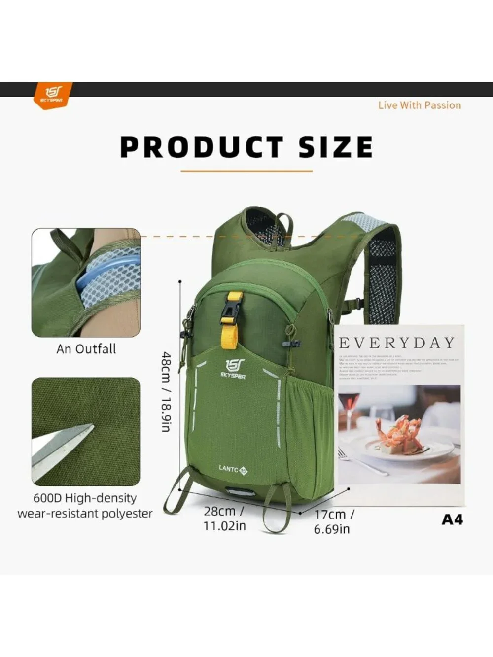 Lightweight 25L Hiking Backpack | Water-Resistant Travel Daypack for Outdoor